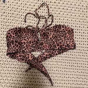 SKATIE Cheetah Bandeau Bikini Top Sz Small - Never Worn New Without Tags